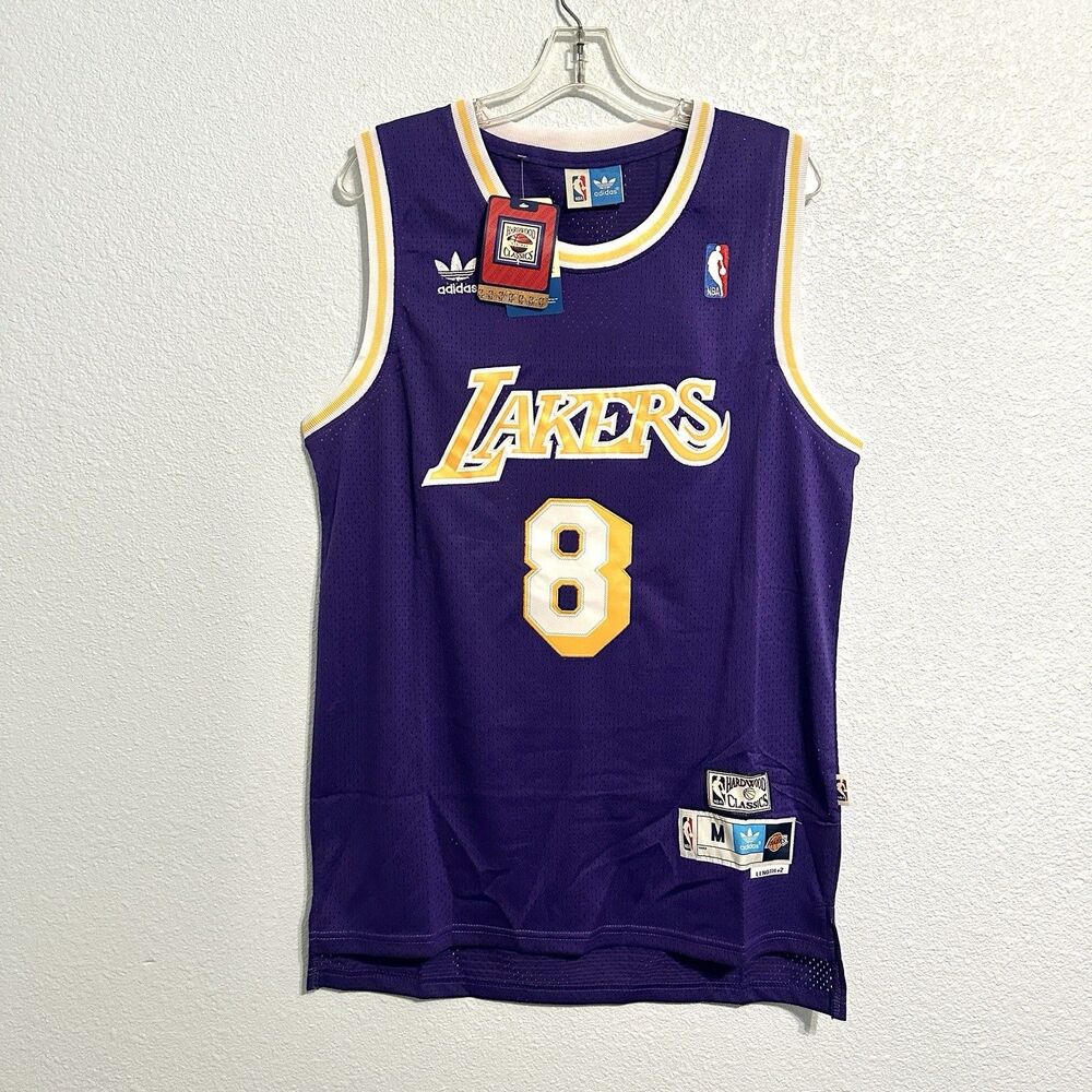 ADIDAS NBA HARDWOOD CLASSICS LAKERS KOBE BRYANT #8 Jersey Purple Size Medium